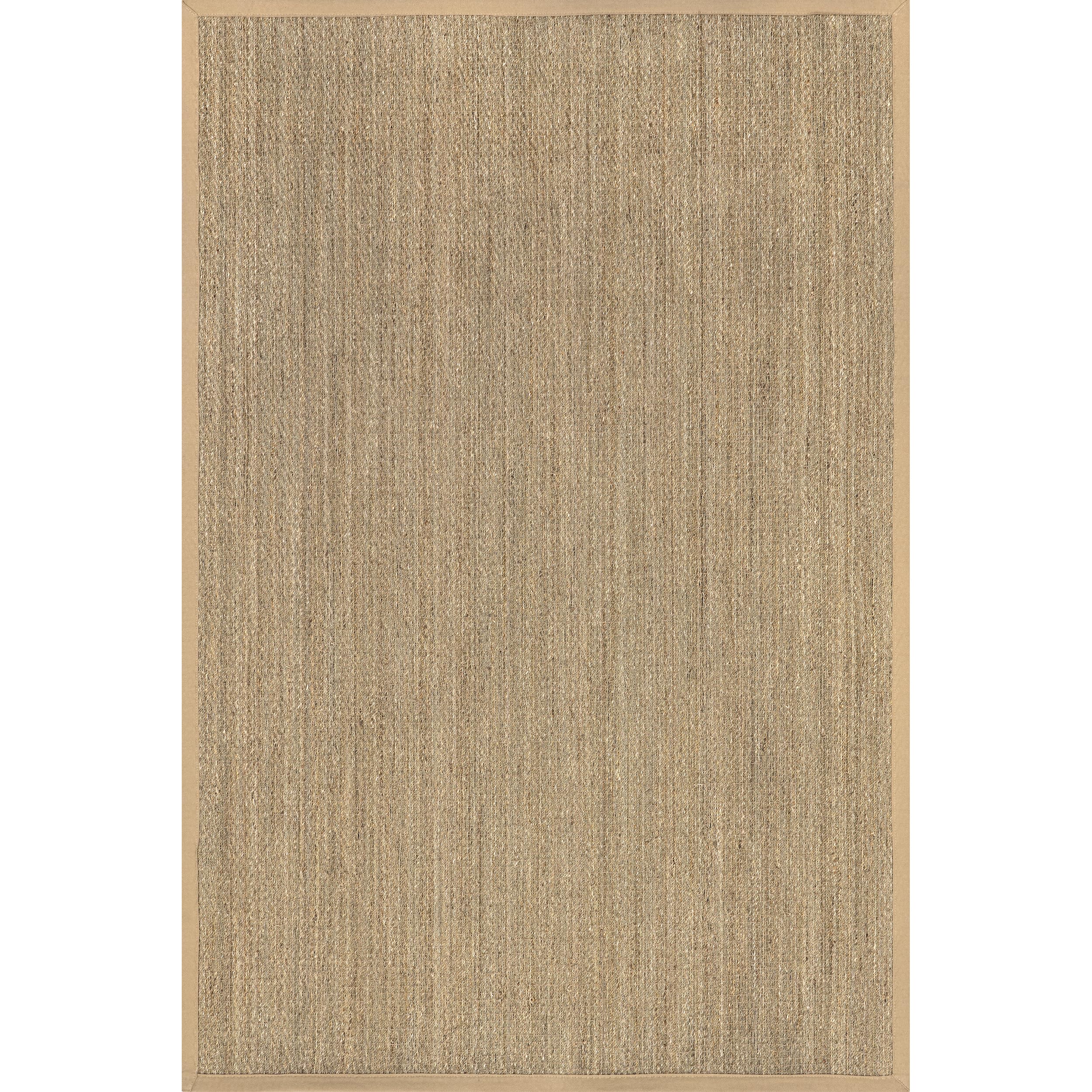 nuLOOM 8x10 Elijah Seagrass Area Rug, Beige, Solid Farmhouse Style, Cotton Bordered, Basketweave, Natural Fiber, For Bedroom, Dining Room, Living Room, Hallway, Office, Kitchen, Entryway