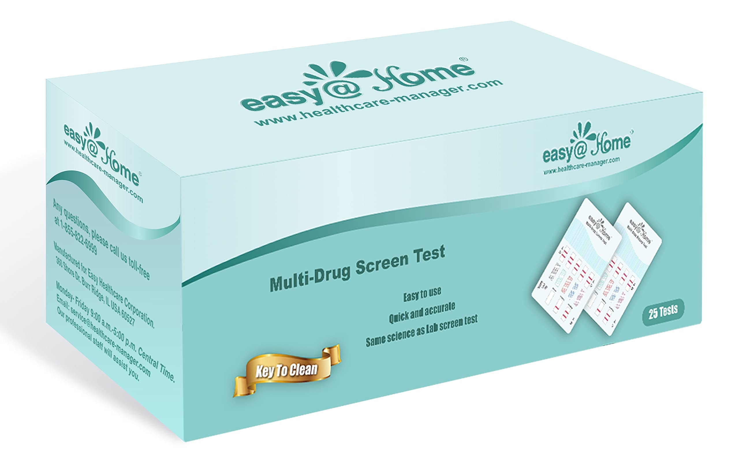 Easy@Home 5 Panel Instant Drug Test Kits [25 Pack] - Testing Marijuana (THC), COC, OPI 2000, AMP, MET/mAMP- Urine Dip Drug Testing -#EDOAP-254