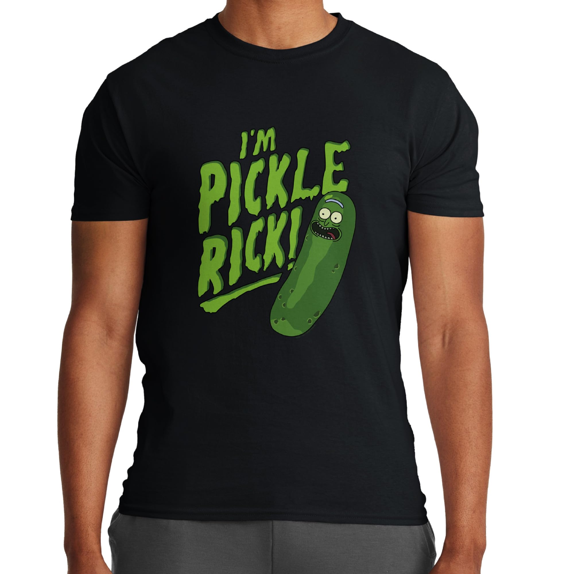 Ripple Junction Rick and Morty Men's Short Sleeve T-Shirt Pickle Rick Medium Black