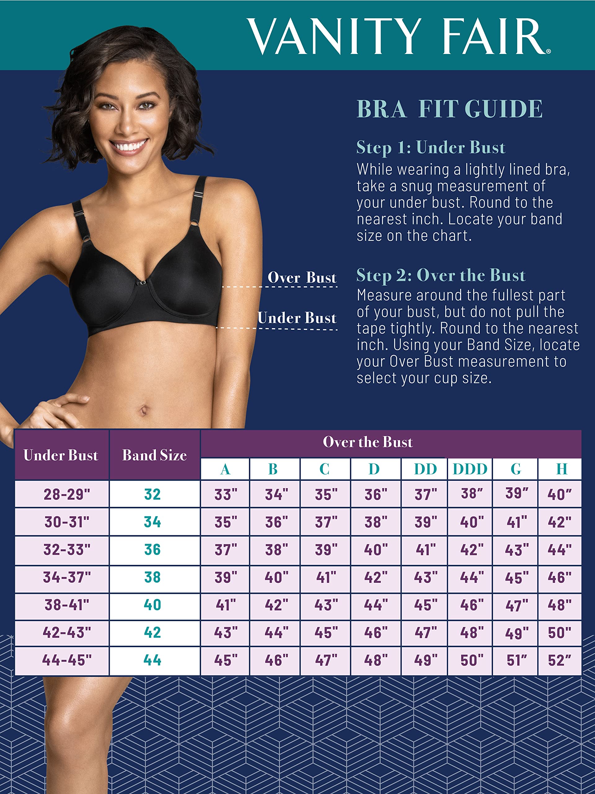 Vanity Fair Womens Full Coverage Beauty Back Smoothing Bra, 4-way Stretch Fabric, Lightly Lined Cups Up To Dd Bra, Wireless - Beige, 38B US