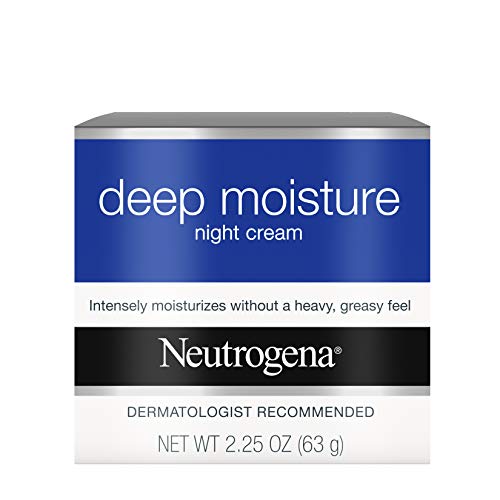 Neutrogena Deep Moisture Night Cream with Glycerin & Vitamin D3, Facial Moisturizer for Dry Skin with Shea butter, Glycerin, Vitamin D3, Non Greasy & Non Comedogenic, 2.25 oz