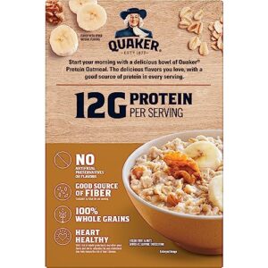 Quaker, Protein Instant Oatmeal, Banana Nut, 12.9 Oz, 6 Count (Pack of 1)