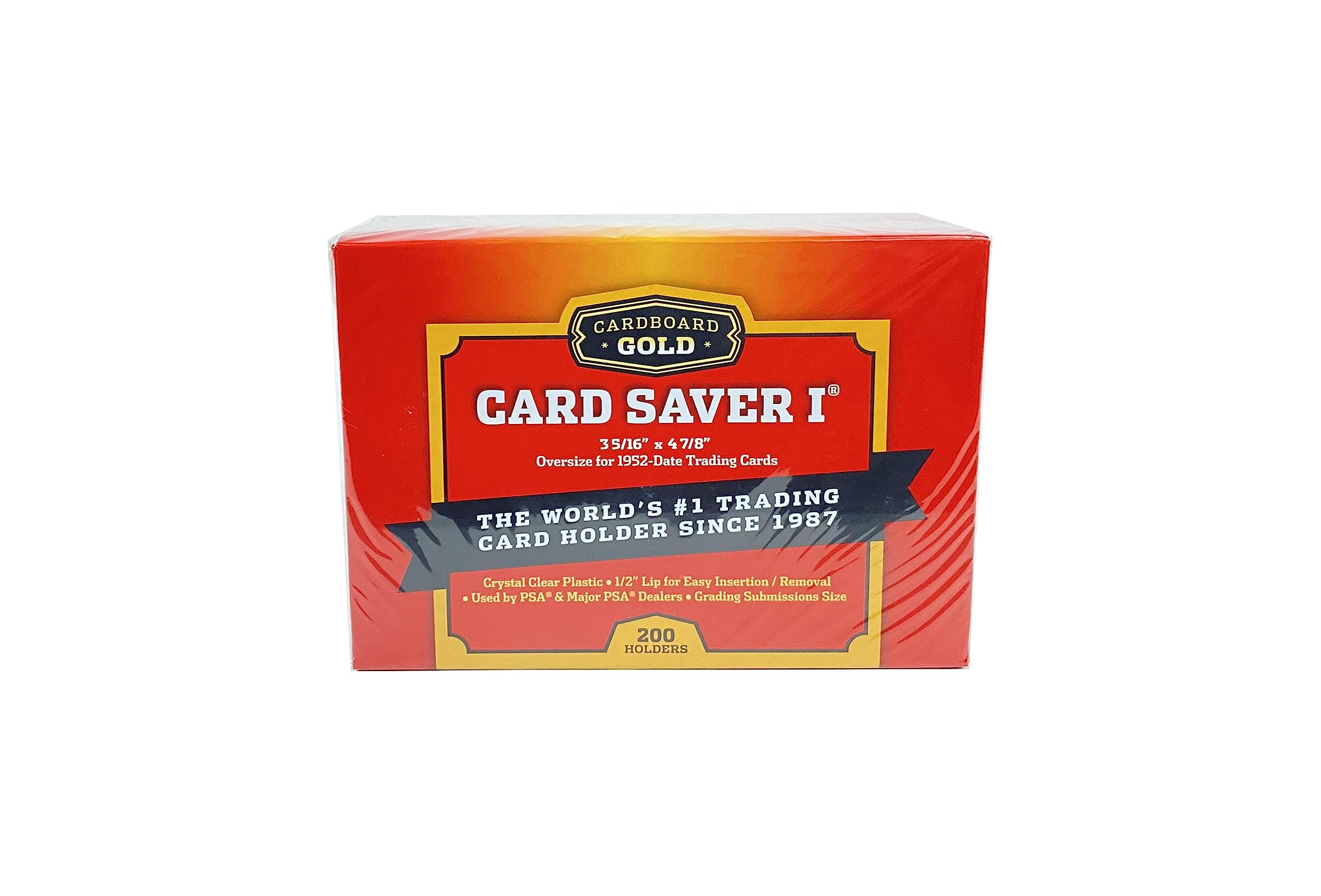 Card Saver 1 by Cardboard Gold - Premium Trading Card Protector for PSA Grading, Semi-Rigid Card Holder for Baseball, Sports Cards - Compatible with Sleeves, Binders & Storage Boxes