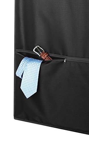 Whitmor Zippered Garment Bag with Pocket, Black