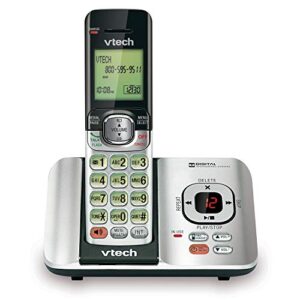 vtech cs6529 dect 6.0 phone answering system with caller id/call waiting, 1 cordless handset, silver/black