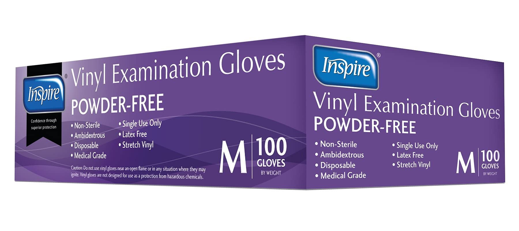 Inspire Medical Gloves Exam Gloves | Powder Free Stretch Vinyl Gloves | Disposable Gloves Disposable Latex Free Gloves | Cooking Gloves Disposable Food Safe Food Prep Gloves Plastic Gloves Disposable