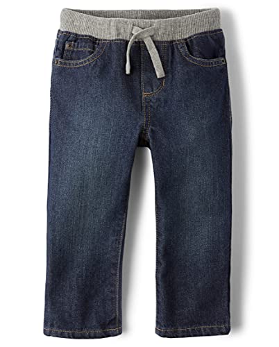 The Children's Place Baby Boys' Pull On Straight Jeans, Liberty Blue, 3T