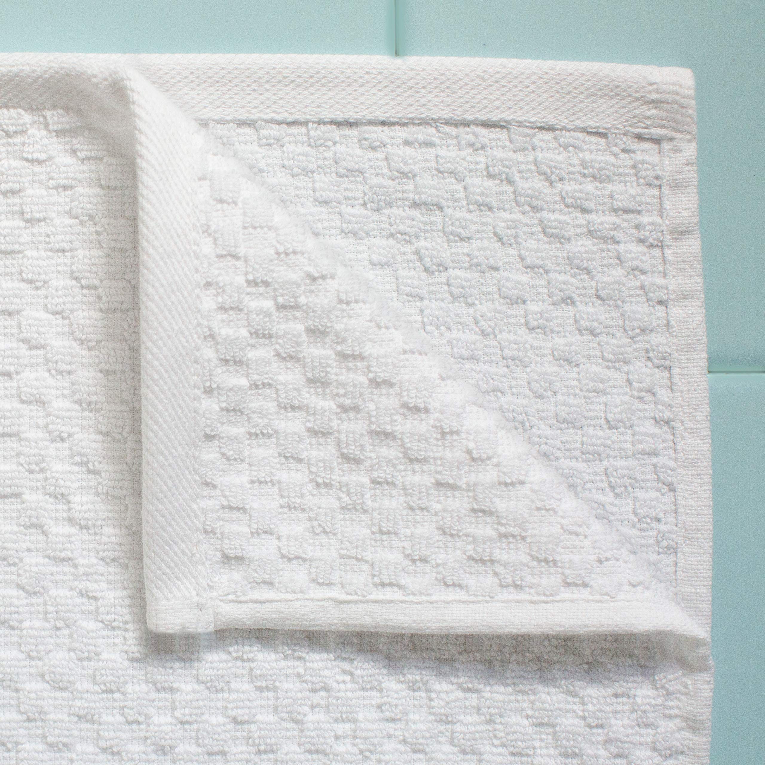 COTTON CRAFT- Euro Spa Set of 4 Luxury Waffle Weave Bath Towels, Oversized Pure ringspun Cotton, 30 inch x 56 inch, White