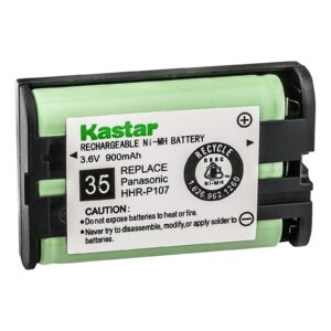 kastar hhr-p107 battery, type 35, ni-mh rechargeable cordless telephone battery 3.6v 900mah, replacement for panasonic hhr-p107, hhr-p107a, hhr-p107a/1b (detail models in the description)