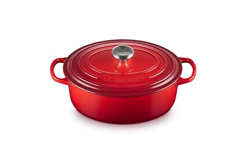 Le Creuset Enameled Cast Iron Signature Oval Dutch Oven, 2.75 qt., Cerise