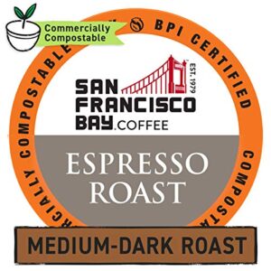 San Francisco Bay Compostable Coffee Pods - Espresso Roast (120 Ct) K Cup Compatible including Keurig 2.0, Dark Roast