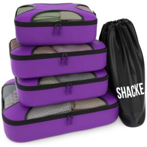 Shacke 5 Set Packing Cubes for Travel Lightweight Luggage Organizer (Orchid Purple)