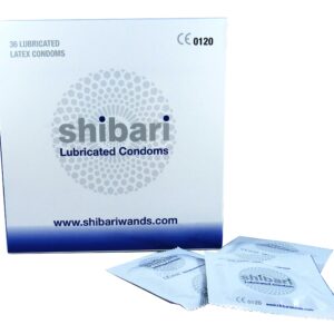 Shibari Male Condoms, Premium Lubricated Natural Rubber Latex Condom for Contraception and STI Protection, Ultra-thin, Strawberry Scented, 36 Count