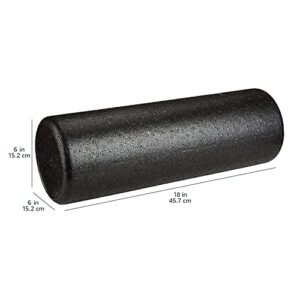 Amazon Basics High-Density Round Foam Roller for Exercise and Recovery - 18-Inch, Black