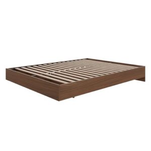 nexera 346031 platform bed frame, queen|walnut