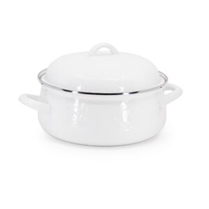 golden rabbit enamelware - 4qt dutch oven (solid white)