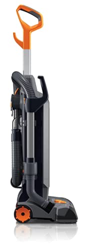 Hoover Commercial HushTone 13-Inch 2-Speed Upright Vacuum Cleaner with IntelliBelt Quiet Bagged HEPA Filtered Professional Rated, 40-Foot Long Cord, CH54113, Gray/Orange