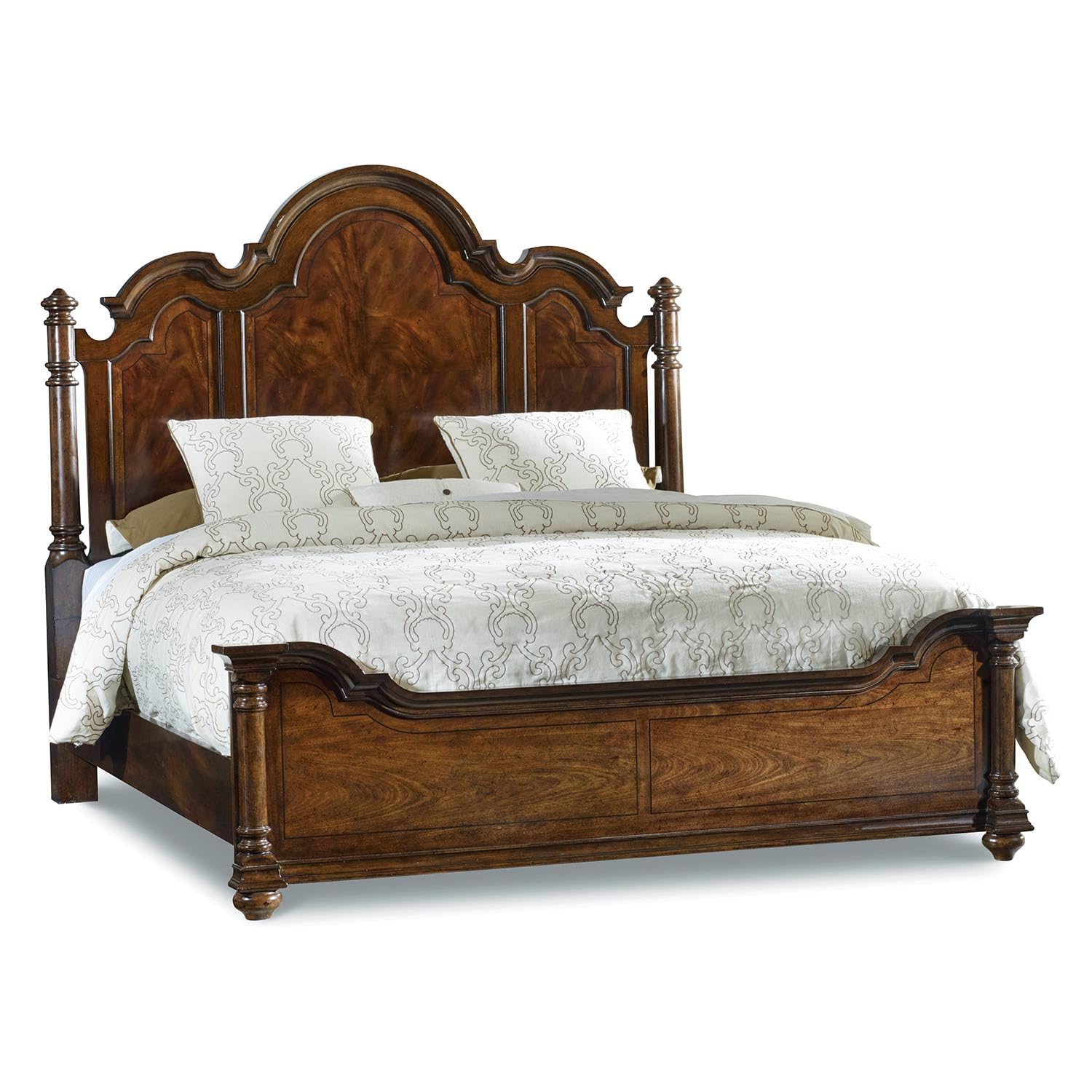 Hooker Furniture Leesburg Queen Poster Panel Bed in Mahogany