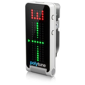 TC Electronic POLYTUNE CLIP Clip-On Tuner with Polyphonic, Strobe and Chromatic Modes and 108 LED Matrix Display for Ultimate Tuning Performance