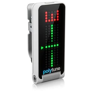 TC Electronic POLYTUNE CLIP Clip-On Tuner with Polyphonic, Strobe and Chromatic Modes and 108 LED Matrix Display for Ultimate Tuning Performance