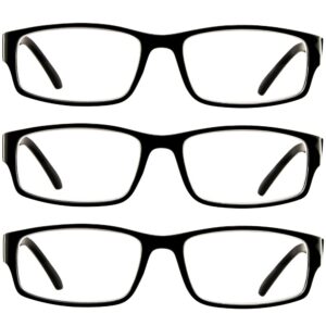 TruVision Readers Reading Glasses - 9504H - 3 Pack - Black - 3.25