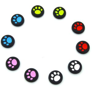 yueton 5 Pairs Replacement Cat Pad Style Silicone Analog Controller Joystick Thumb Stick Grip Cap Cover for Sony Playstation 4 Controller