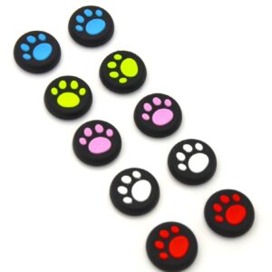 yueton 5 Pairs Replacement Cat Pad Style Silicone Analog Controller Joystick Thumb Stick Grip Cap Cover for Sony Playstation 4 Controller