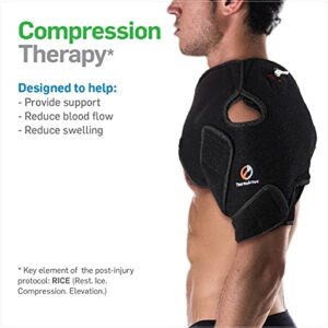 NatraCure Hot or Cold Therapy Shoulder Ice Pack Wrap, Shoulder Brace for Shoulder Pain Relief - (Heating Pad for Rotator Cuff Injuries, Surgery, Gym Injuries, Baseball, Pitching Injuries) - 6032