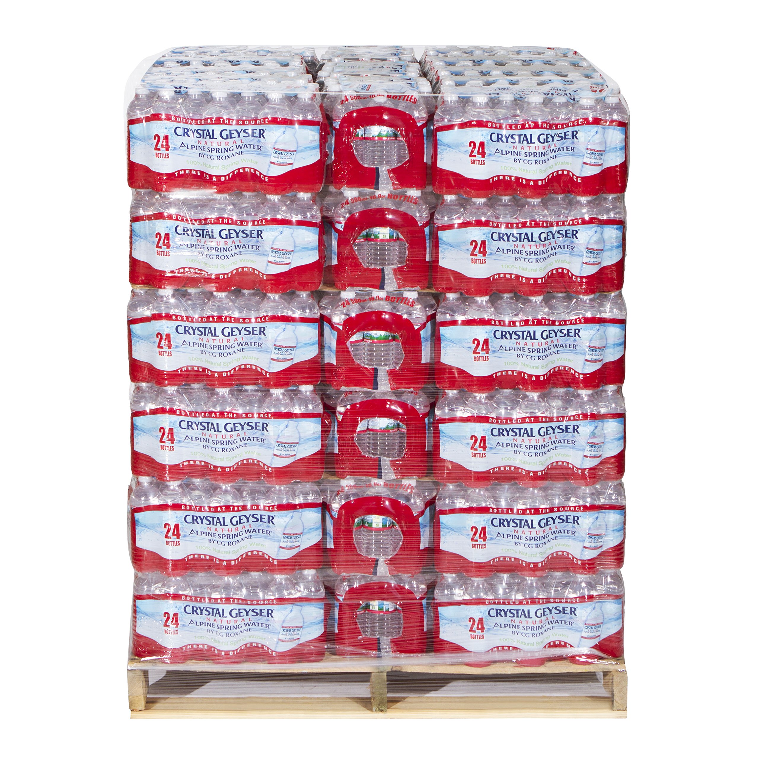 CRYSTAL GEYSER SINCE 1977 Pallet Of 84 Cases, Of Alpine 100% Natural Spring Water, 24 16.9oz bottlesper Case, Bottled at The Source, Clear, (CGW24514PL)