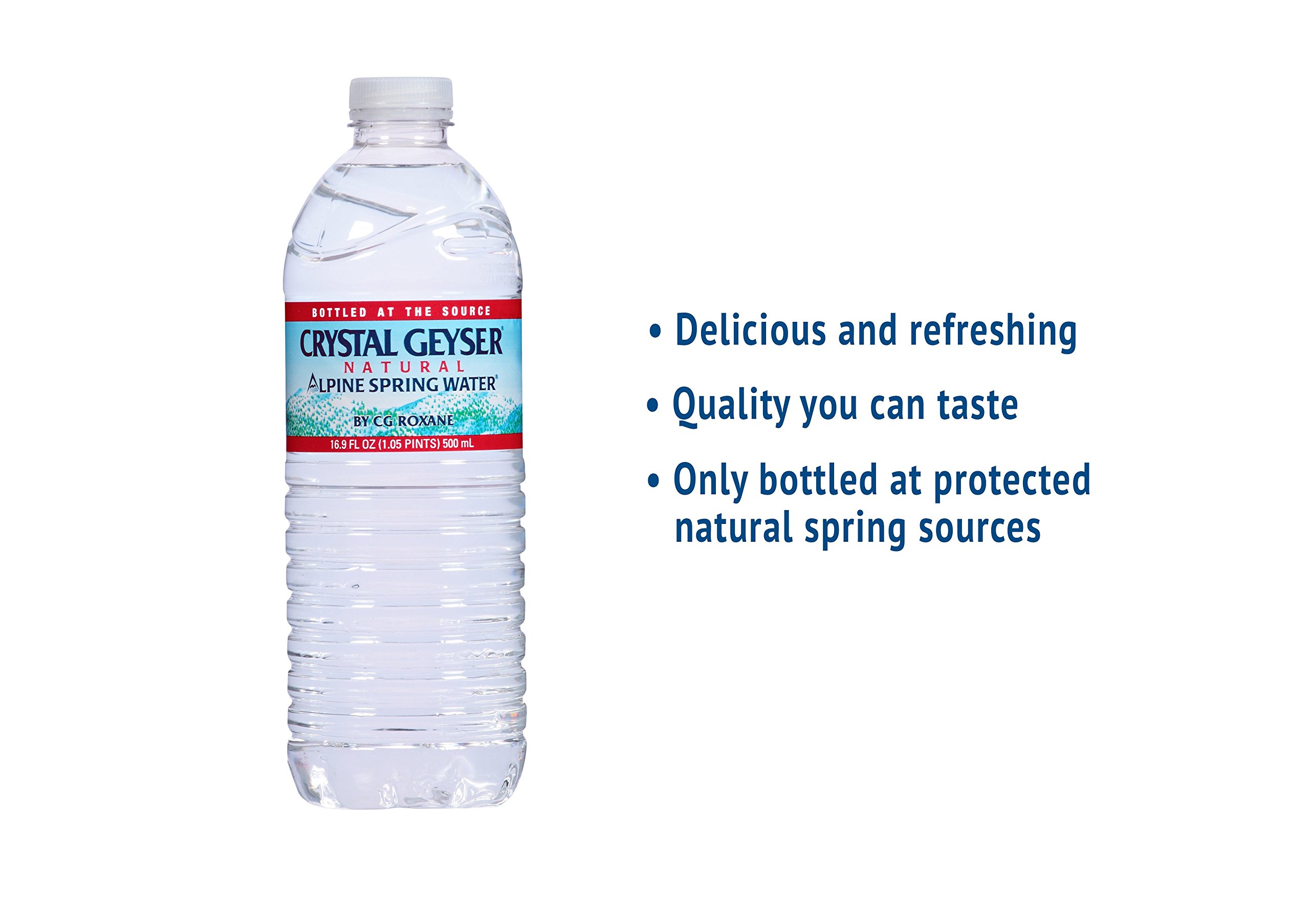 CRYSTAL GEYSER SINCE 1977 Pallet Of 84 Cases, Of Alpine 100% Natural Spring Water, 24 16.9oz bottlesper Case, Bottled at The Source, Clear, (CGW24514PL)