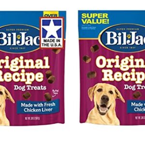 Bil-Jac Dog Treats - Original Recipe Chicken Liver Soft Puppy Training Treat Rewards, 20oz Resealable Double Zipper Pouch (2-Pack)