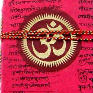 Rastogi Handicrafts Lokta Handmade Paper Journal Diary Note Book Planner Diary Pink Om Chakra Spiritual SIZE - 6x4 INCH