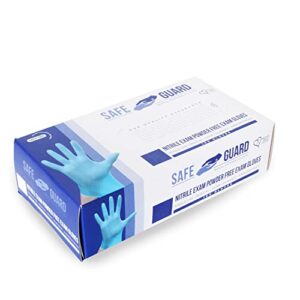 Safeguard Nitrile Exam Disposable Gloves, Powder Free and Latex Free, Multi Use Gloves, Food Service Use, 100 Count, Size X-Large , Blue