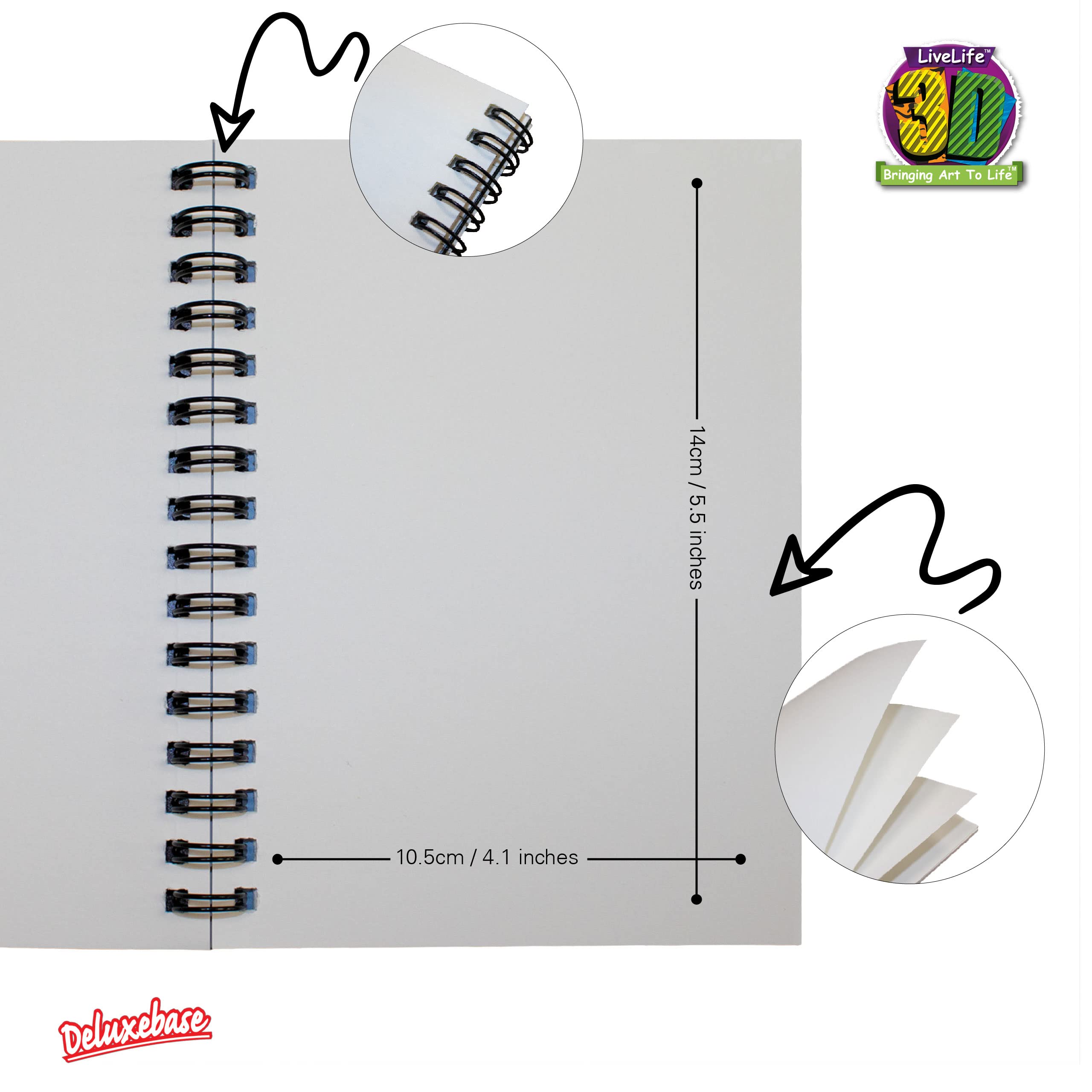 3D LiveLife Jotter - White Rhino from Deluxebase. Lenticular 3D Safari 6x4 Spiral Notebook with plain recycled paper pages. Artwork licensed from renowned artist Jerry LoFaro