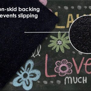 Toland Home Garden 800184 Live Laugh Love Chalkboard Flower Door Mat 18x30 Inch Outdoor Doormat for Entryway Indoor Entrance