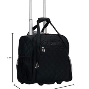 Rockland Melrose Upright Wheeled Underseater Carry-On Luggage, Black, 15-Inch