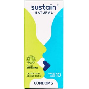 sustain, condom ultra thin latex, 10 count