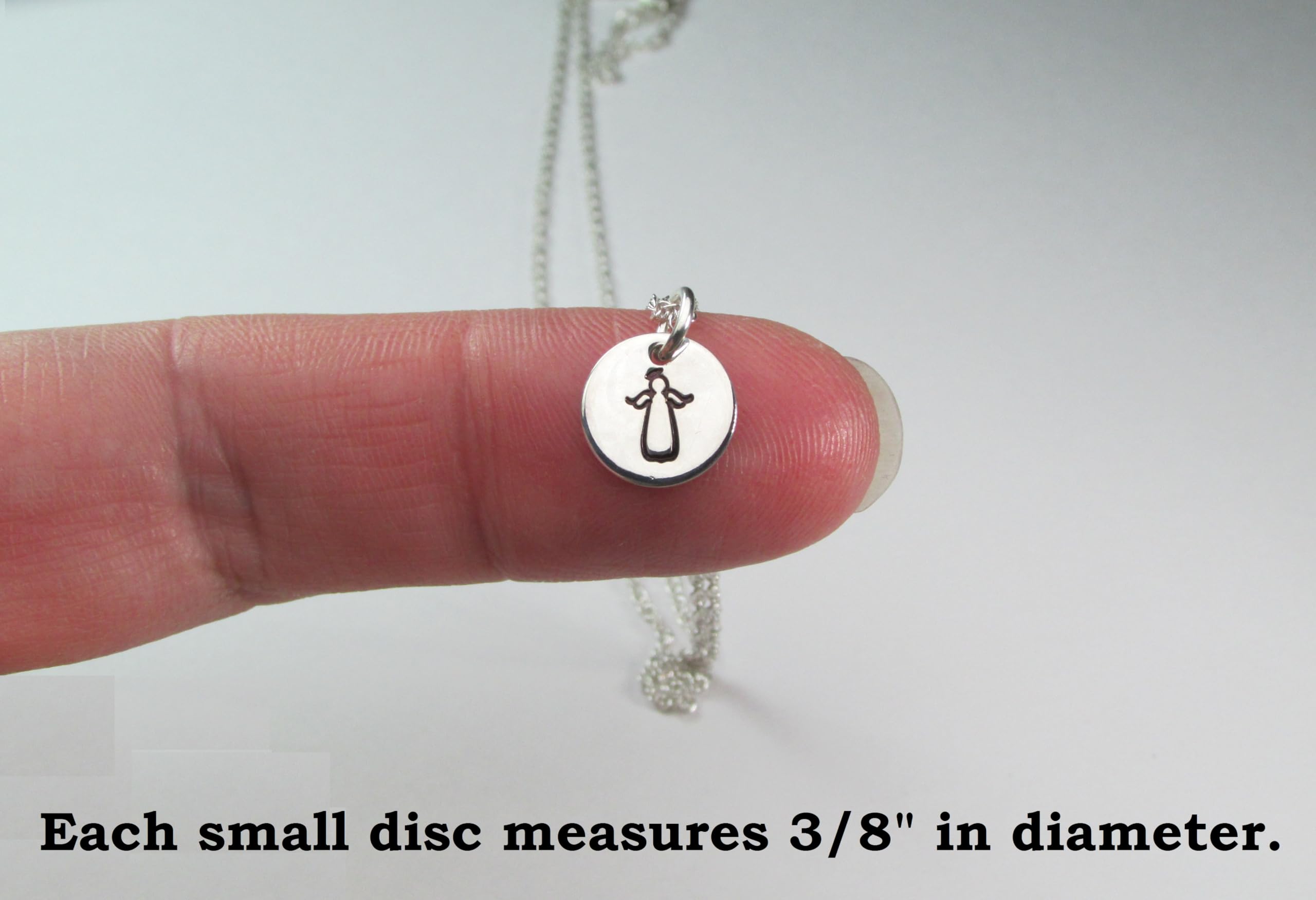 Single Small Hand Stamped Initial Charm - Sterling Silver 3/8" Disc with Letter