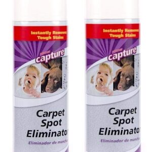 Capture Carpet Spot Eliminator - Stain Remover, Spray Cleaner - Clean Carpet, Furniture, Rug, Upholstery, Clothes, Fabric, Couch, Pet Stains - Home, Car, or Office - 16oz Portable Spray Can (2 Pack)