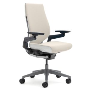 Steelcase Gesture Office Chair - Ergonomic Work Chair with Wheels for Carpet - Comfortable Office Chair - Intuitive-to-Adjust Chairs for Desk - 360-Degree Arms - Coconut Yellow Fabric