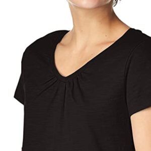 Hanes Women's Shirts, Slub Cotton Shirred V-Neck Tee, Cotton T-Shirts for Women, Women’s Tee Shirts