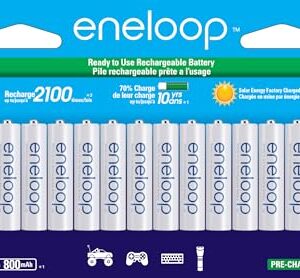 Panasonic BK-4MCCA16FA eneloop AAA 2100 Cycle Ni-MH Pre-Charged Rechargeable Batteries, 16 Pack