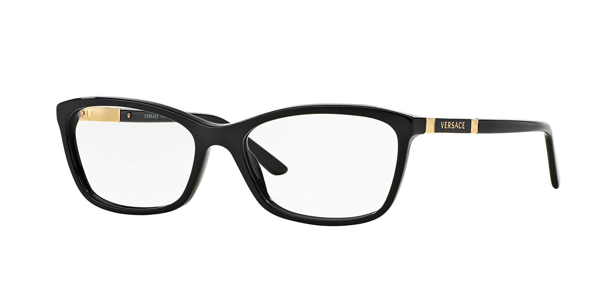 Versace VE 3218 GB1_53 Black Plastic Square Eyeglasses 53mm