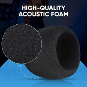 Foam Windscreen for Blue Yeti Microphone - Pop Filter Cover made from Quality Sponge Material that Filters Unwanted Recording and Background Noises - Black Color