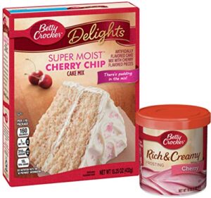 betty crocker cherry chip cake mix and cherry frosting bundle (2 items)