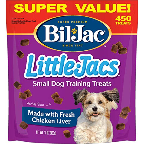 Bil-Jac Little Jacs Small Dog Training Treats - Soft Chicken Liver Dog Treats for Puppy Rewards - Real Chicken, No Fillers, 16oz Resealable Double Zipper Pouch (2-Pack)