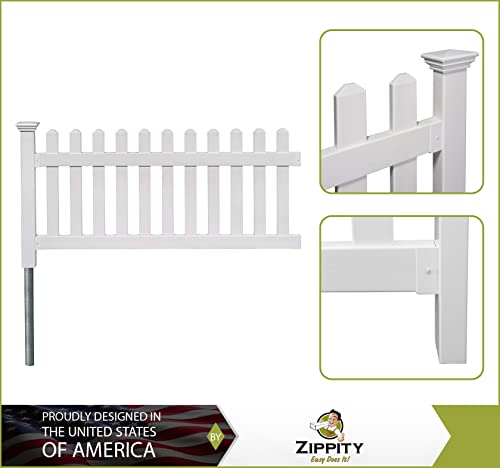 Zippity Outdoor Products ZP19002 No Dig Fence Newport, 36"H x 72"W, White