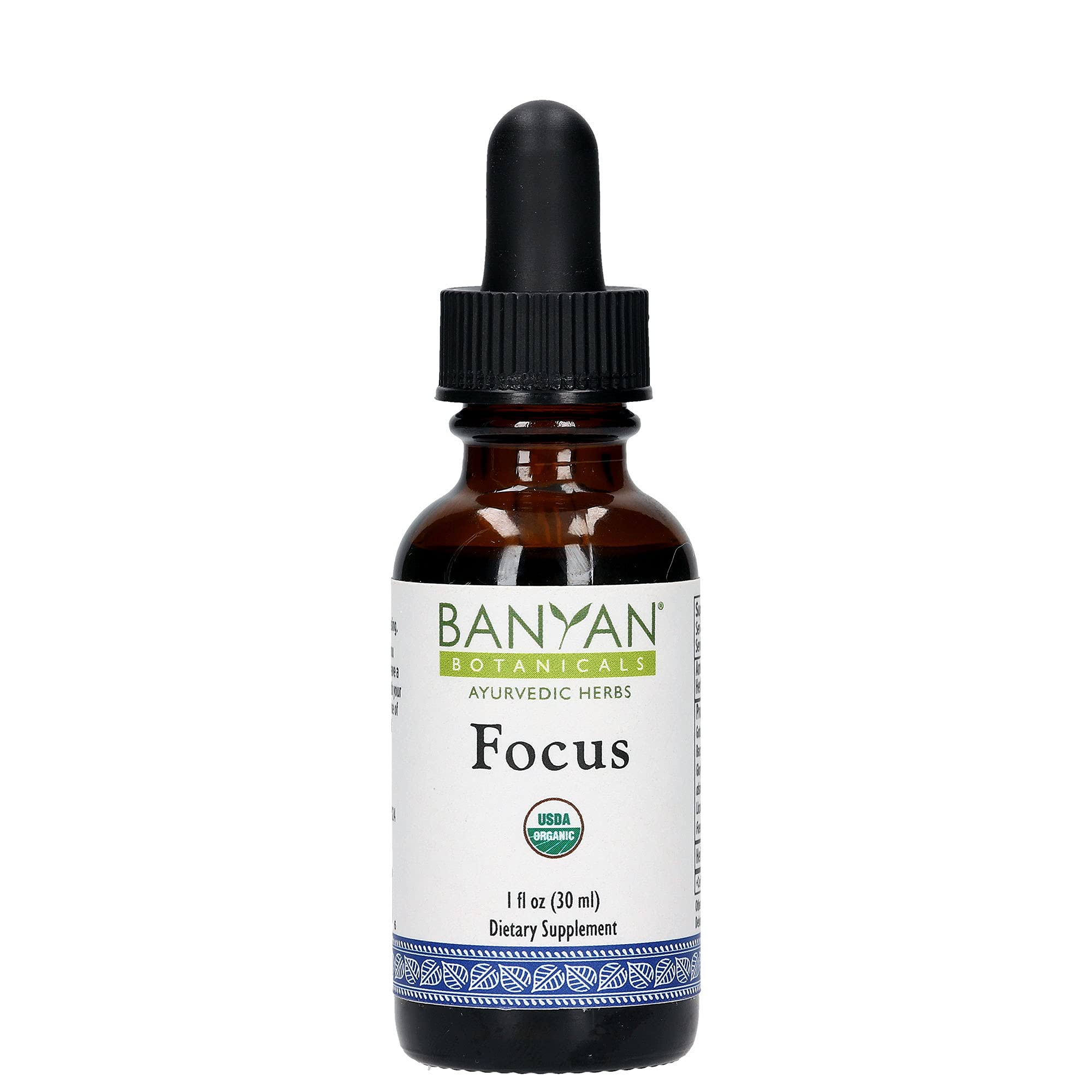 Banyan Botanicals Organic Focus Liquid Extract, USDA Certified Organic, Ayurvedic Herbal Nootropic Formula Designed to Provide Mental Support When You Need to be Focused, Aware, and Alert.