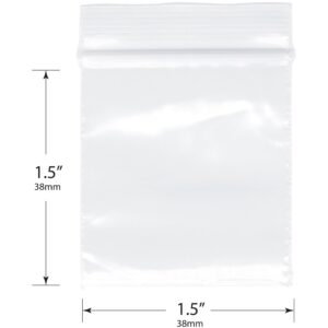 Plymor 1.5" x 1.5" (Case of 1,000), 2 Mil Zipper Reclosable Plastic Bags