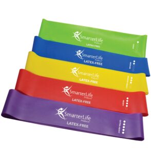 smarterlife resistance bands for working out, non-latex exercise bands for women, men, 5 extra wide workout bands for weight loss, home gym, booty bands, physical therapy bands, workout guide included